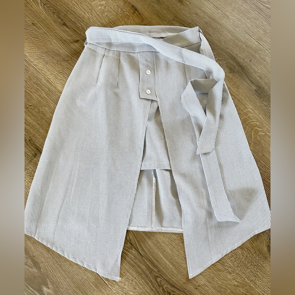 Korean brand blue striped mini & midi skirt